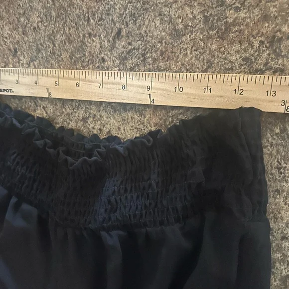 Three Bird Nest Dani Slit Wide Leg Pant Size Large Black Elastic Waistband Flowy - Picture 12 of 13